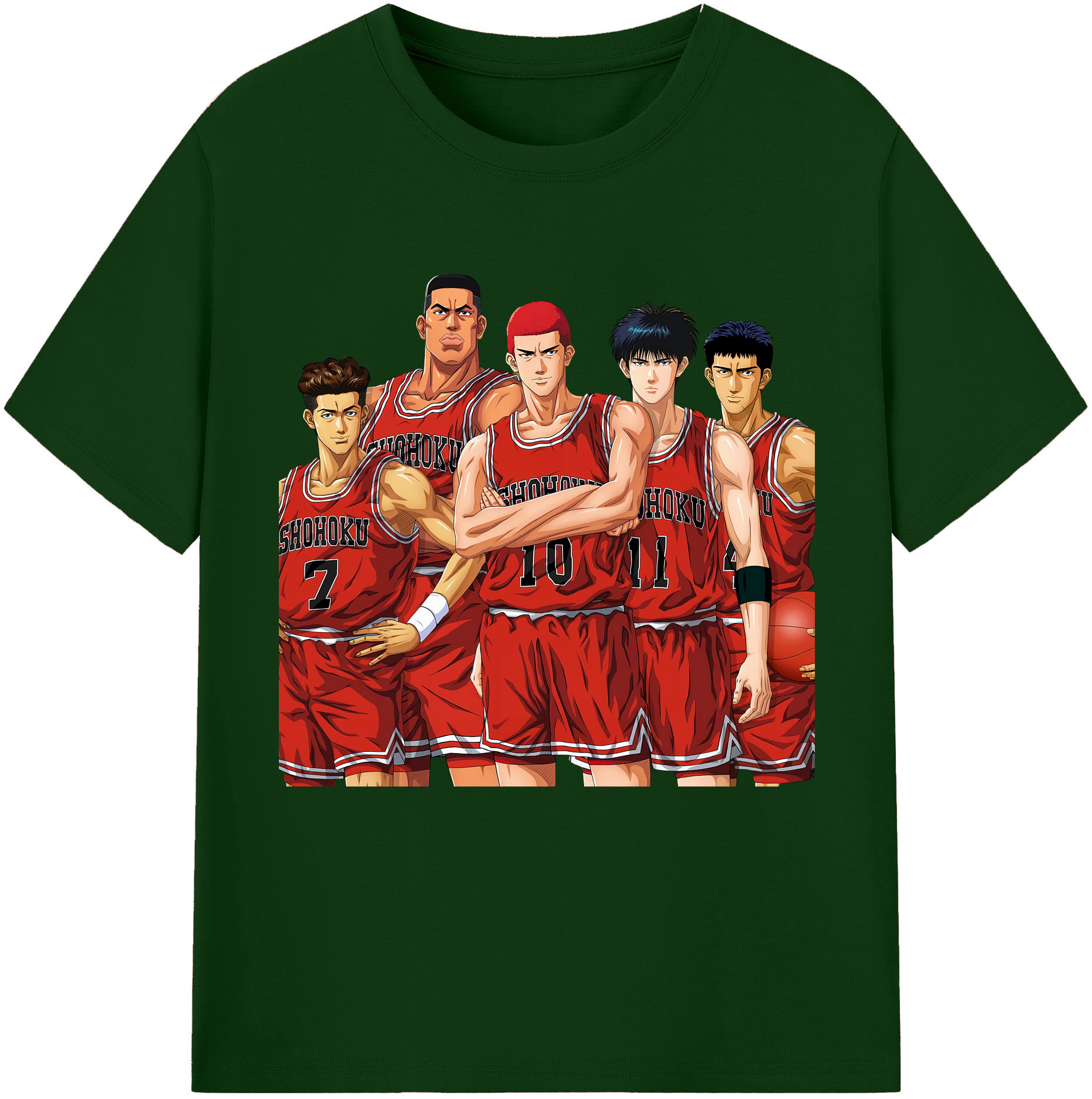 SLAM DUNK／スラムダンク 綿100％半袖Tシャツ（フロントプリント）